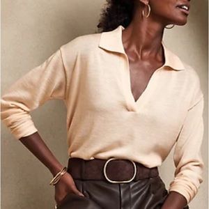 Banana Republic 100% Merino Wool Popover Sweater